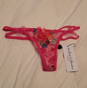 For Love And Lemons Pink Floral Lace Panties